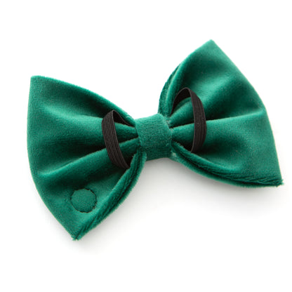 Velvet Deluxe Bow Tie Green