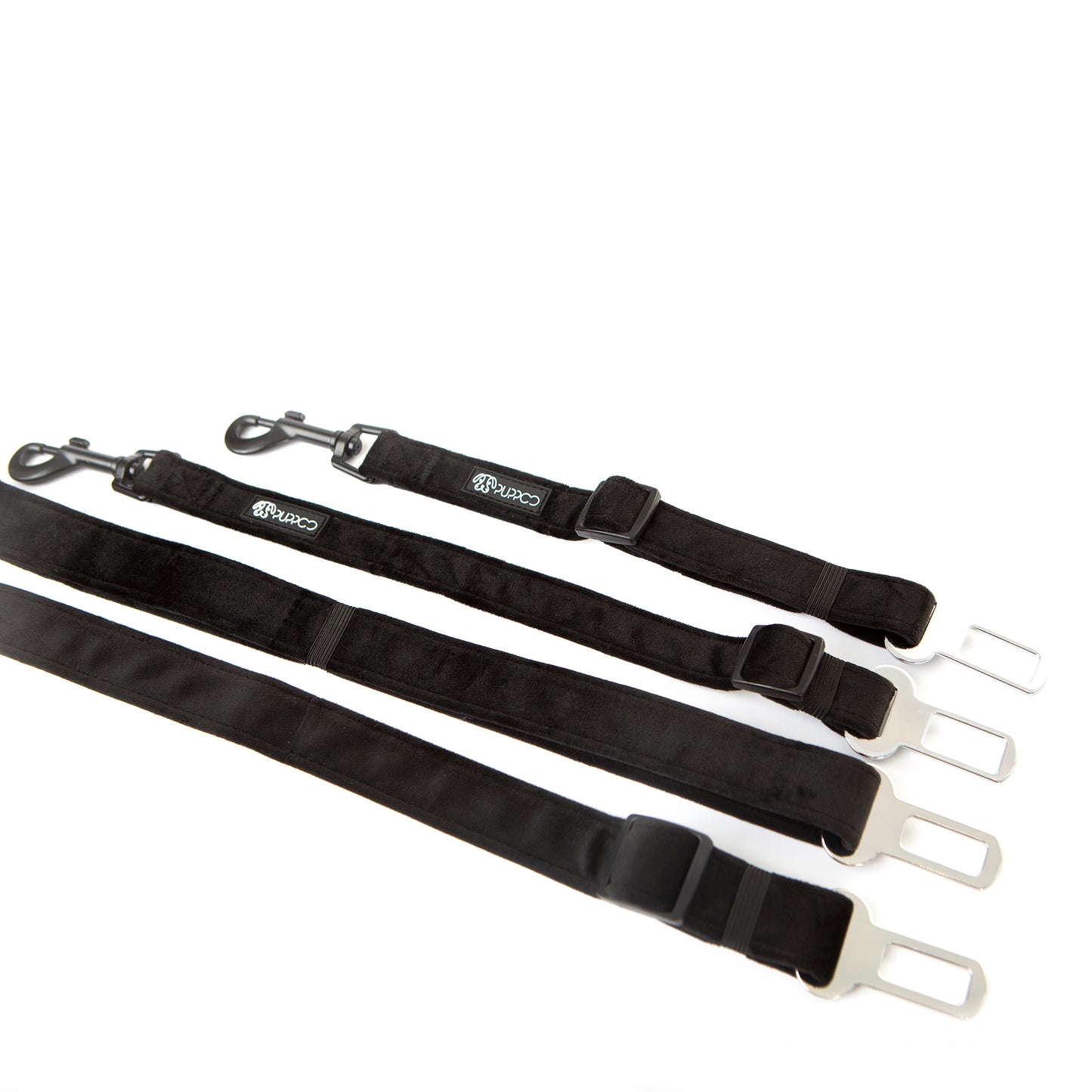 Velvet Deluxe Adjustable Seat Belt Attachment - Black